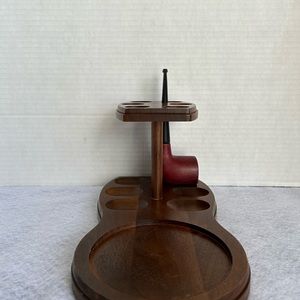 Vintage MCM Wooden Pipe Stand (Holds 6 Pipes)